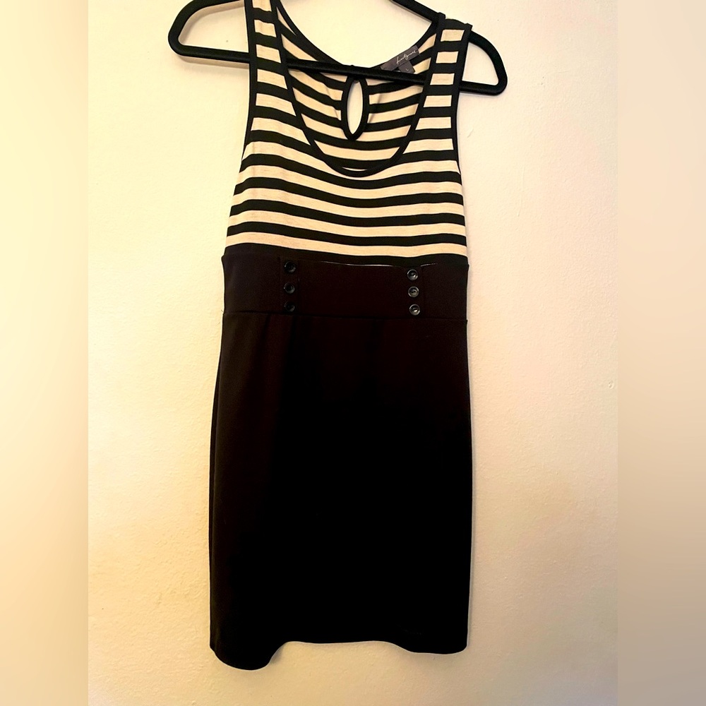 Super fun black and white striped dress